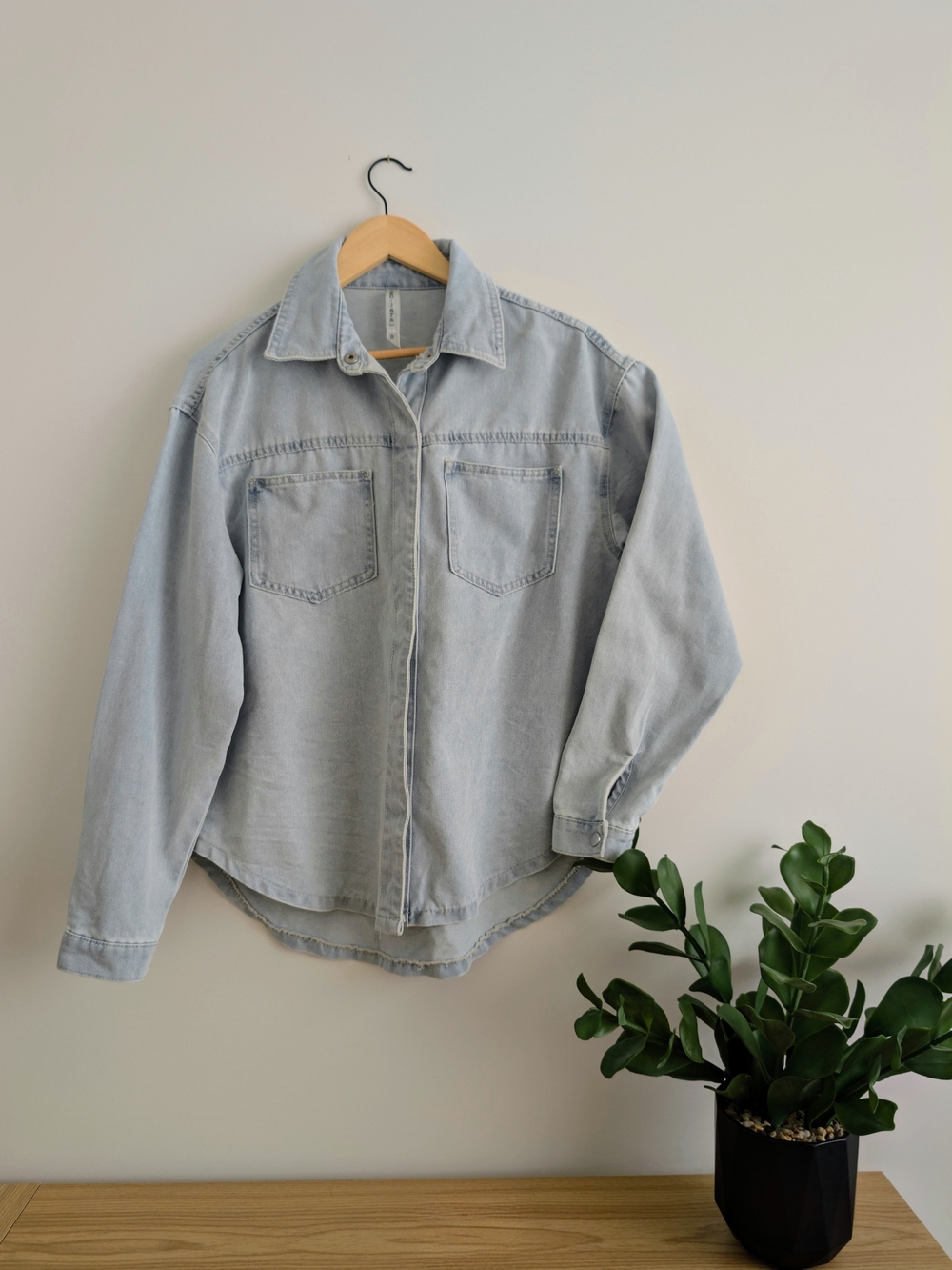 Light Wash Denim Oversized Shacket
